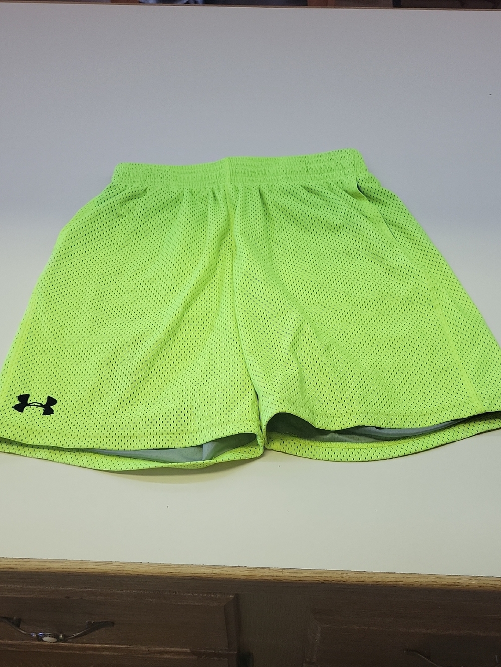 Under Armour Youth Neon Yellow-Green Athletic Mesh Shorts